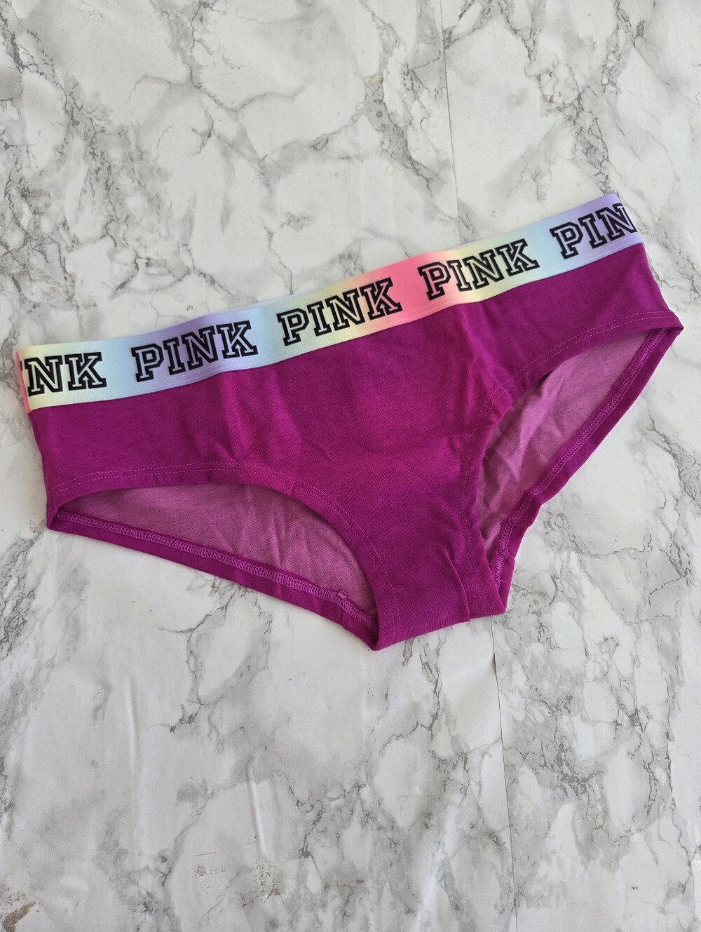 Victoria's Secret PINK Logo Cotton Hiphugger Hipster Panties L NWT
